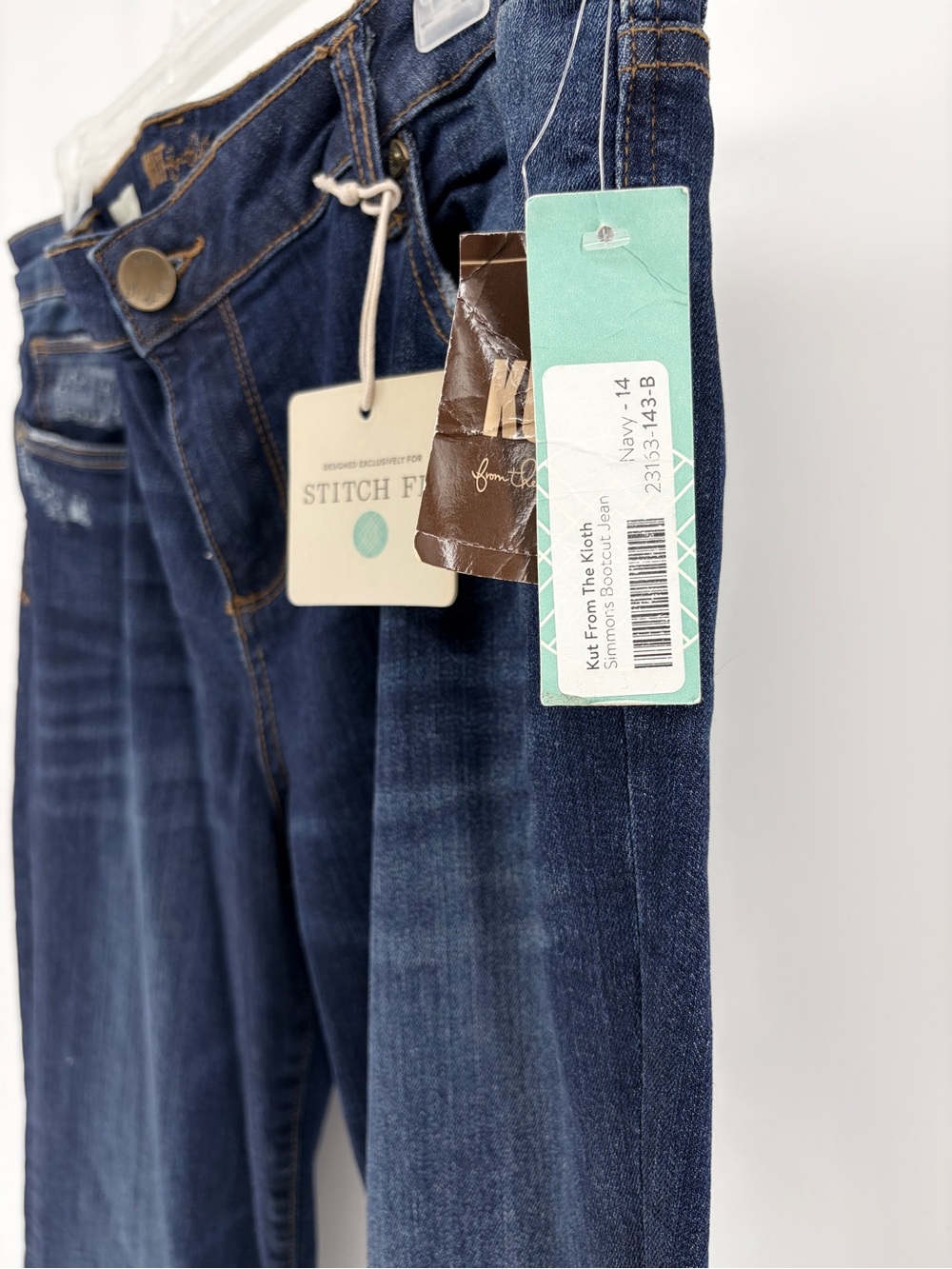 KUT from the Kloth Karen Baby Bootcut Jeans - Medium Dark Wash - 14 Tall - Picture 3 of 12